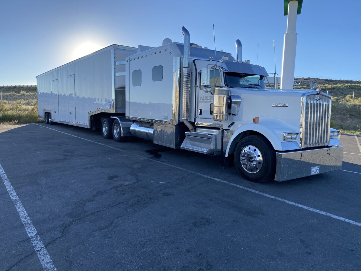 all white semi all white semi